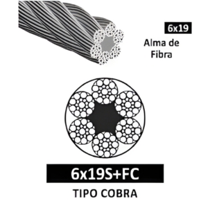CABLE DE ACERO TIPO COBRA (ALMA DE FIBRA)